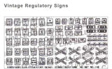Blair Line N Highway Signs - Vintage Regulatory 1930s-1950s (Black, White)
