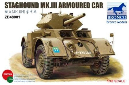 Bronco Military 1/48 Staghound Mk II Armored Car Kit