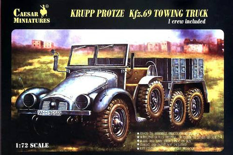 Caesar Miniatures 1/72  WWII Krupp Protze Kfz69 Towing Truck w/1 Crew (Kit)