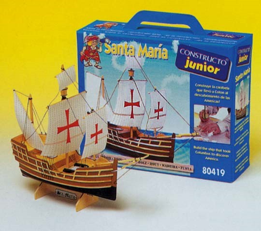Contructo Model Ships Junior Santa Maria 3-Masted Sailing Ship w/solid wood hull (Beginner Kit)