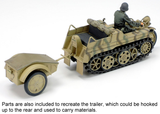 Tamiya Military 1/35 German SdKfz 2 Kettenkraftrad Mid Production w/Trailer & 3 Soldiers Kit