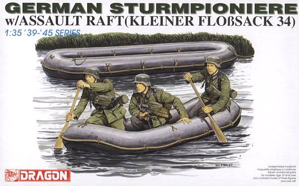 Dragon Military Models 1/35 German Sturmpioniere (3) w/Assault Raft Kit