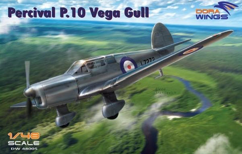 Dora Wings 1/48 Percival P10 Vega Gull British Four-Seater Aircraft Kit