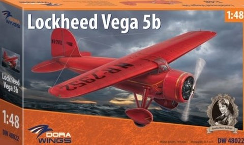 Dora Wings 1/48 Lockheed Vega 5b Amelia Earhart Aircraft (New Tool) Kit