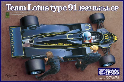 Ebbro Model Cars 1/20 1982 Lotus Type 91 Team Lotus F1 British Grand Prix Race Car Kit