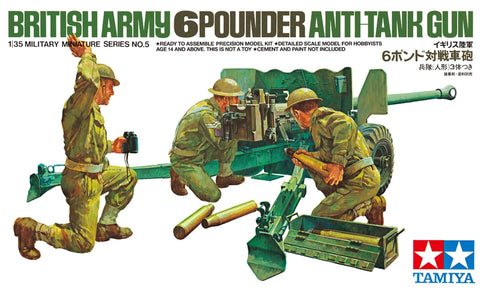 Tamiya Military 1/35 British 6-Pdr Anti-Tank Gun (Re-Issue) Kit