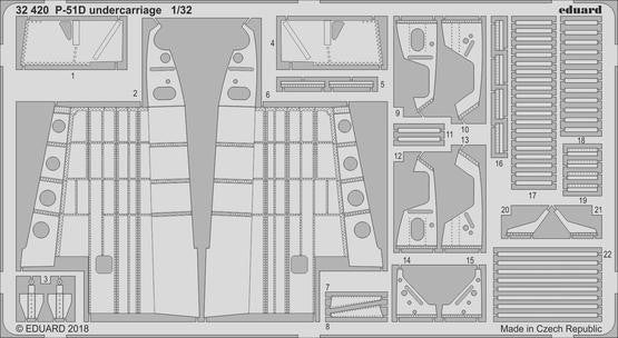 Eduard Details 1/32 Aircraft- P51D Undercarriage for Revell Germany Kit