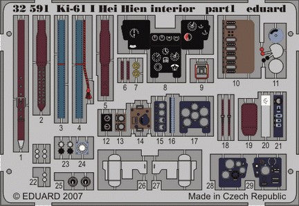 Eduard Details 1/32 Aircraft- Ki61I Hei Hien Interior for HSG (Painted Self Adhesive)