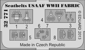 Eduard Details 1/32 Aircraft- Seatbelts Fabric-Type USAAF WWII (Painted)