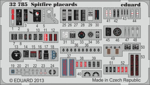 Eduard Details 1/32 Aircraft- Spitfire Placards (Painted)