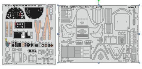 Eduard Details 1/32 Aircraft- Spitfire Mk II Interior for RVL (Painted Self Adhesive)