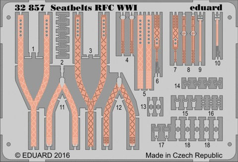 Eduard Details 1/35 Aircraft- Seatbelts RFC WWI (Painted)