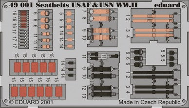 Eduard Details 1/48 Aircraft- Seatbelts USAF & USN WWII (Painted)