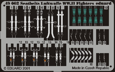 Eduard Details 1/48 Aircraft- Seatbelts Luftwaffe Fighter WWII (Painted)