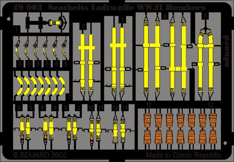 Eduard Details 1/48 Aircraft- Seatbelts Luftwaffe Bomber WWII (Painted)