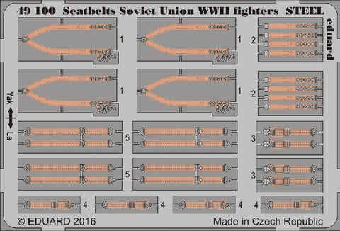 Eduard Details 1/48 Aircraft- Seatbelts Soviet Union Steel Fighter WWII (Painted)