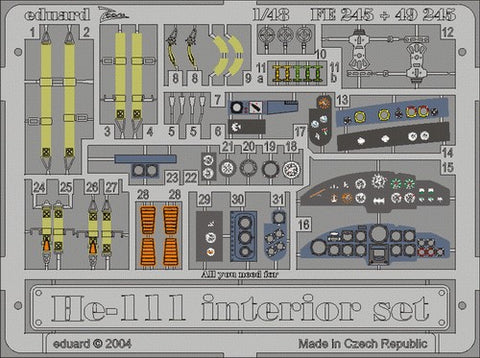 Eduard Details 1/48 Aircraft- He111 Interior for RMX (Painted)