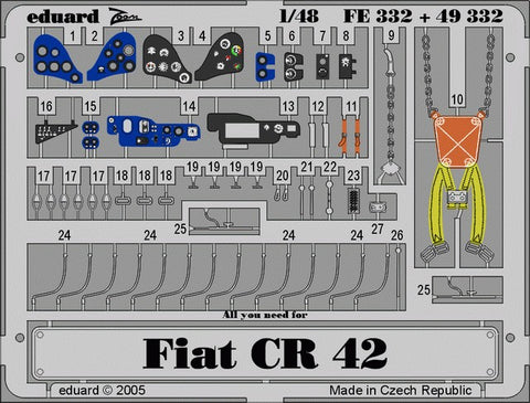 Eduard Details 1/48 Aircraft- Fiat CR42 for ITA (Painted)