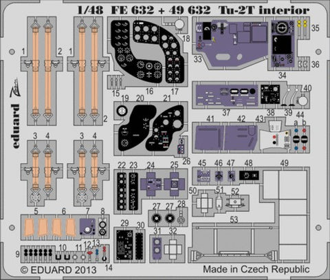 Eduard Details 1/48 Aircraft- Tu2T Interior for XTL (Painted Self Adhesive)