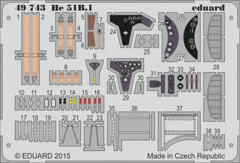 Eduard Details 1/48 Aircraft- He51B1 for ROD (Painted)