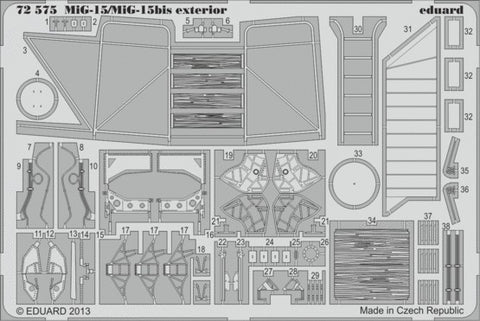 Eduard Details 1/72 Aircraft - MiG15/15bis Exterior for EDU