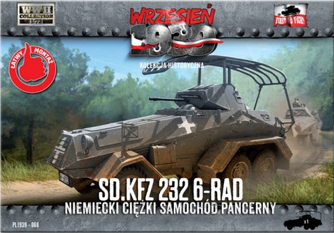 First To Fight 1/72 WWII SdKfz 232 6-Rad German Heavy Armored Car Kit