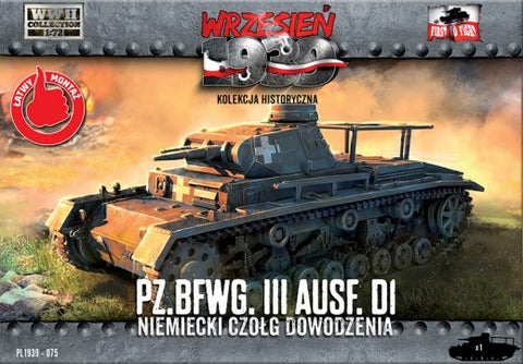 First To Fight 1/72 WWII PzBfwg III Ausf D1 German Tank Kit