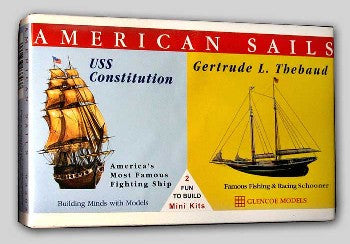 Glencoe Ships American Mini Sails USS Constitution & Gertrude L. Thebaud Ships Kit