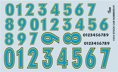 Gofer Decals 1/24-1/25 Stock Car Numbers #1 (Blue)