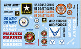 Gofer Decals 1/24-1/25 Armed Services Military Logos