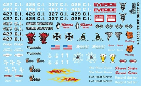 Gofer Decals 1/24-1/25 Stuff Sheet #3 - Hemi, Everide, Hoosier, etc.