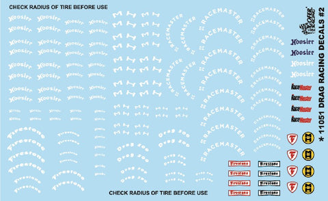 Gofer Decals 1/24-1/25 Drag Racing Tire Logos #2 (Racemaster, Hoosier, Firestone)