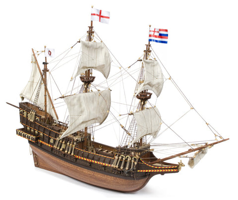 OcCre 1/85 Golden Hind 3-Master English Galleon Sailing Ship (Intermediate Level) Wooden Kit
