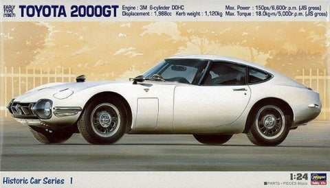 Hasegawa Model Cars 1/24 1967 Toyota 2000GT Early Type Sports Car (Re-Issue) Kit
