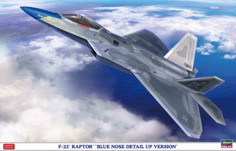 Hasegawa Aircraft 1/48 F22 Raptor Blue Nose Detail Up Version Fighter (Ltd Edition) Kit
