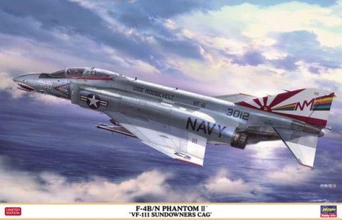 Hasegawa Aircraft 1/48 F4B/N Phantom II VF111 Sundowners CAG USN Fighter (Ltd Edition) Kit