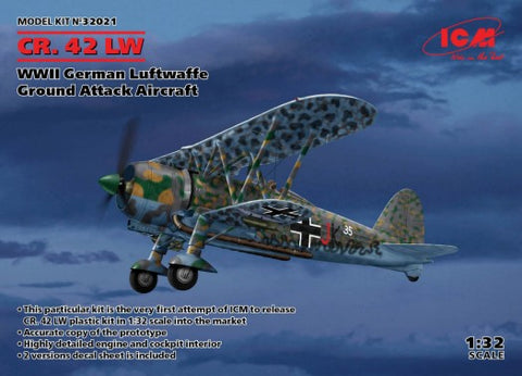 ICM Aircraft 1/32 WWII German Luftwaffe CR42 LW Ground Attack Aircraft (New Tool) Kit