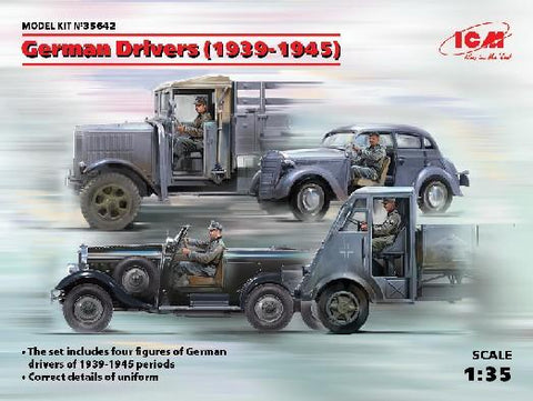 ICM Military 1/35 WWII German Drivers 1939-1945 (4) (New Tool) Kit