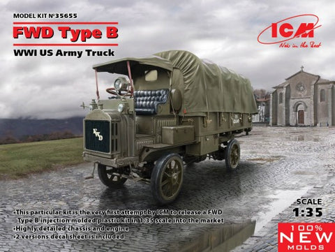 ICM Military Models 1/35 WWI US FWD Type B Army Truck (New Tool) Kit