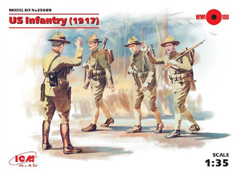 ICM Military Models 1/35 WWI US Infantry 1917 (4) Kit