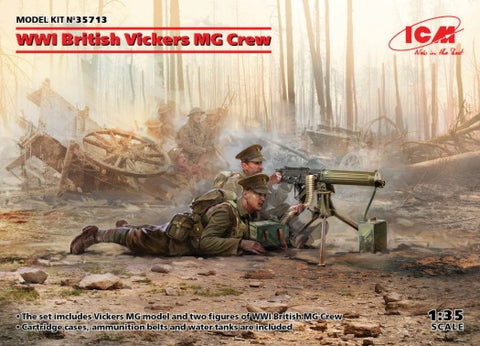 ICM Military Models 1/35 WWI British Vickers Machine Gun & 2/Crew (New Tool)  Kit