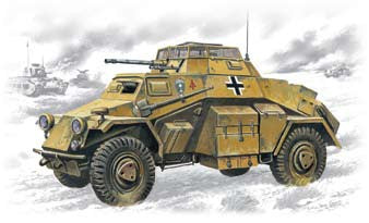 ICM Military Models 1/72 WWII SdKfz 222 Light Armored Vehicle Kit