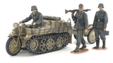 Tamiya Military 1/35 German SdKfz 2 Kettenkraftrad Mid Production w/Trailer & 3 Soldiers Kit