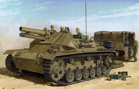 Dragon Military 1/35 DAK 15cm sIG33 on Fgst Pz III Tank (Re-Issue) Kit