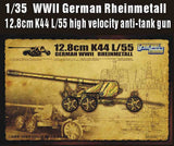 Lion Roar Military 1/35 WWII German Rheinmetall 12.8cm K44 L/55 High Velocity Anti-Tank Gun (Plastic Kit)