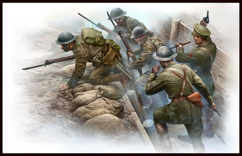 Master Box Ltd 1/35 British Infantry Before the Attack WWI Era (5 & Trench) Kit