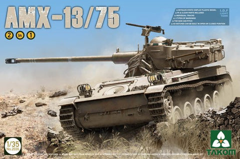 Takom Military 1/35 I.D.F Light Tank AMX-13/75 (2 in 1) Kit