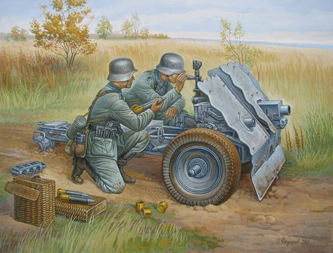 Zvezda Military 1/72 German 75mm Infantry Gun w/2 Crew (Snap Kit)