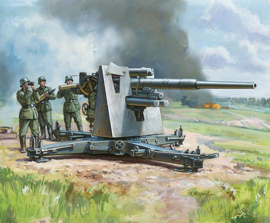 Zvezda Military 1/72 Flak 36/37 AA Gun w/4 Crew Snap Kit