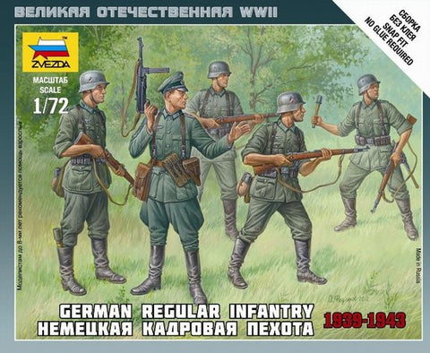 Zvezda Military 1/72 German Infantry 1939-43 (5) (Snap Kit)